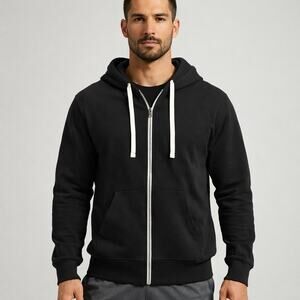 American Giant Hoodie Sweatshirt Midweight Full Zip Black Size Large NEW